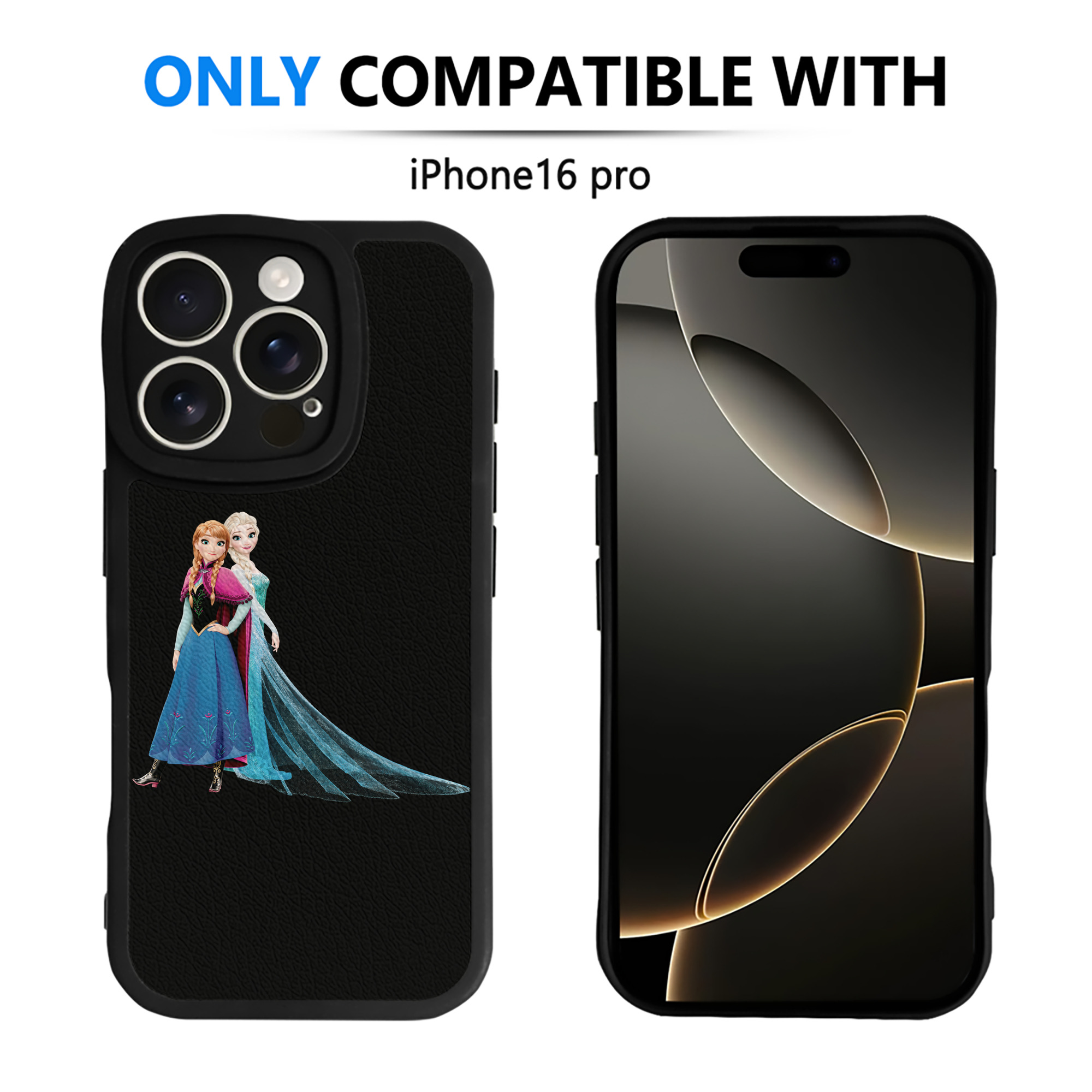 （画像用） アナと雪の女王 アンナ エルサ Frozen Anna Elsa 【iPhone 16シリーズ対応】シリコンスマホケース（レザー調） 材質：シリコン